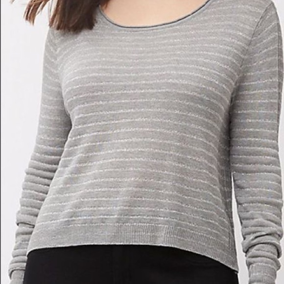 Lane Bryant Metallic Cropped Sweater NWT 18 20 2X Gray Silver Women’s - Picture 2 of 7